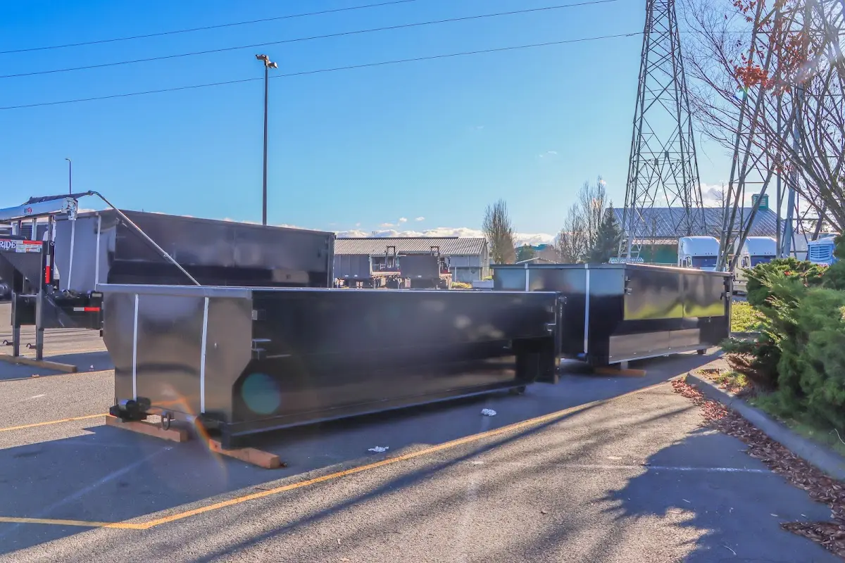 Roll-off dumpster ready for waste disposal at job site for 4 Yard Dumpster Rental in Oxon Hill